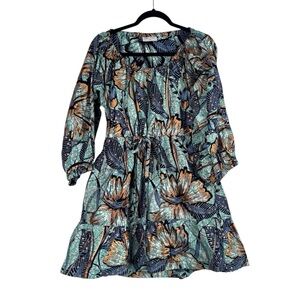 Francis + Benedict Dress Evie African Babydoll Mini Puff Sleeve